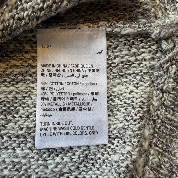 INC International Concepts Women’s Gray Fringe Knit Tunic Sweater Size L - Picture 5 of 9